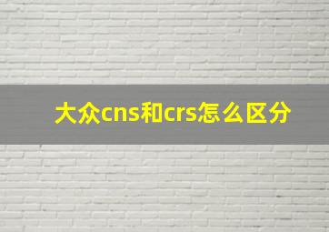 大众cns和crs怎么区分