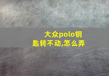 大众polo钥匙转不动,怎么弄