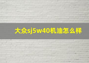 大众sj5w40机油怎么样