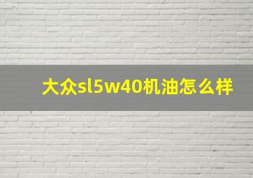 大众sl5w40机油怎么样