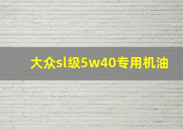 大众sl级5w40专用机油