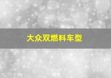 大众双燃料车型