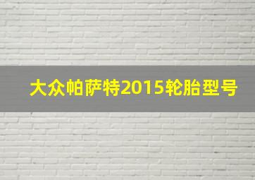 大众帕萨特2015轮胎型号