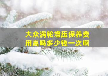 大众涡轮增压保养费用高吗多少钱一次啊