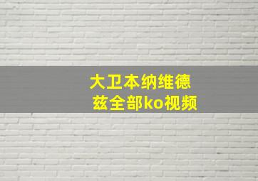 大卫本纳维德兹全部ko视频