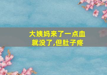 大姨妈来了一点血就没了,但肚子疼