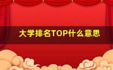 大学排名TOP什么意思