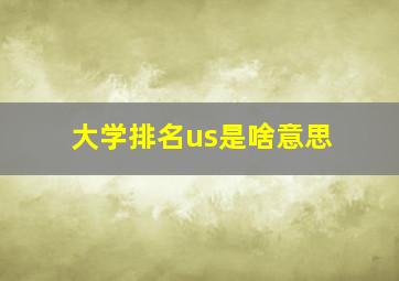 大学排名us是啥意思