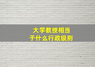 大学教授相当于什么行政级别