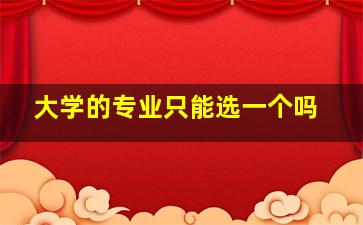 大学的专业只能选一个吗