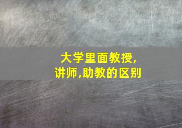 大学里面教授,讲师,助教的区别