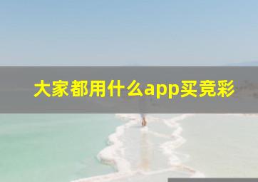 大家都用什么app买竞彩