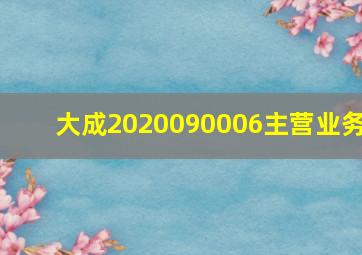 大成2020090006主营业务