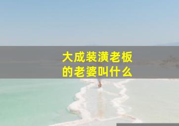 大成装潢老板的老婆叫什么