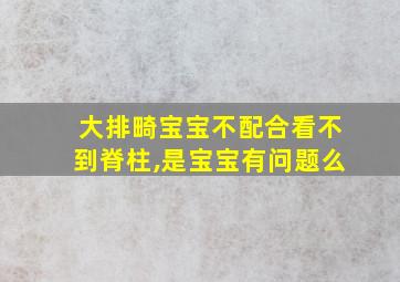 大排畸宝宝不配合看不到脊柱,是宝宝有问题么