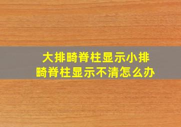 大排畸脊柱显示小排畸脊柱显示不清怎么办