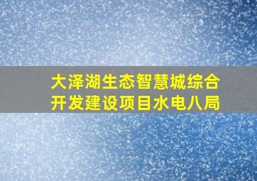 大泽湖生态智慧城综合开发建设项目水电八局