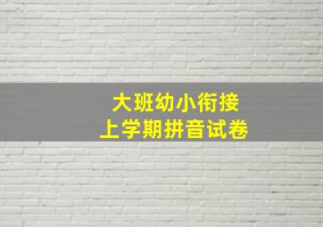 大班幼小衔接上学期拼音试卷