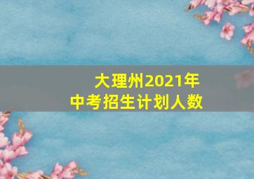 大理州2021年中考招生计划人数