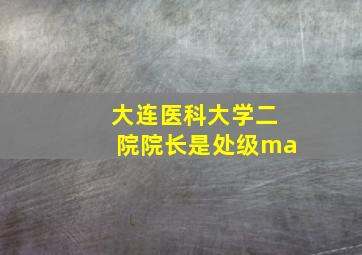 大连医科大学二院院长是处级ma