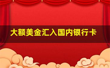 大额美金汇入国内银行卡