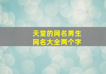 天堂的网名男生网名大全两个字