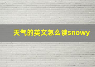 天气的英文怎么读snowy