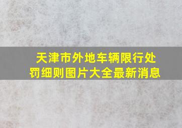 天津市外地车辆限行处罚细则图片大全最新消息