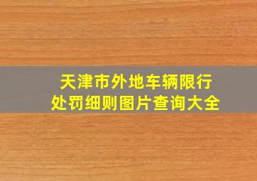 天津市外地车辆限行处罚细则图片查询大全