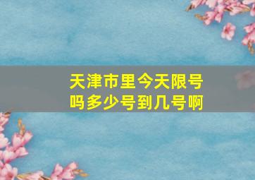 天津市里今天限号吗多少号到几号啊