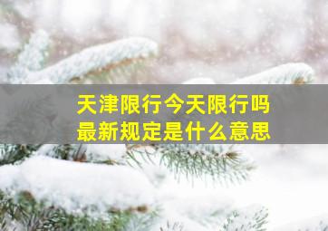 天津限行今天限行吗最新规定是什么意思