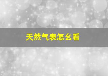 天然气表怎幺看