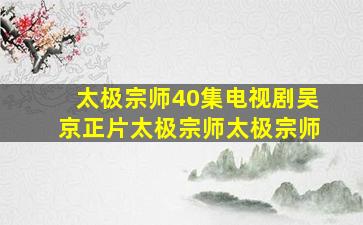 太极宗师40集电视剧吴京正片太极宗师太极宗师