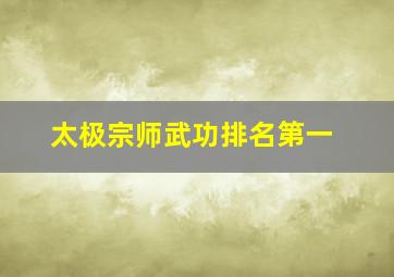 太极宗师武功排名第一