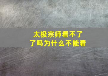 太极宗师看不了了吗为什么不能看