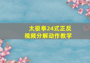 太极拳24式正反视频分解动作教学