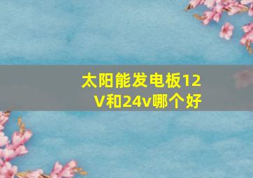 太阳能发电板12V和24v哪个好