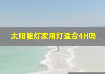 太阳能灯家用灯适合4H吗