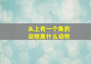 头上有一个角的动物是什么动物