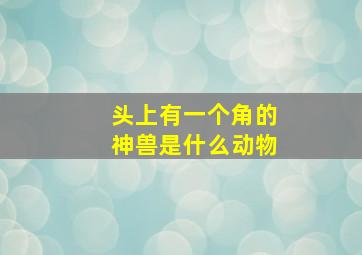 头上有一个角的神兽是什么动物