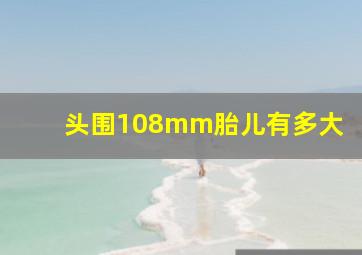 头围108mm胎儿有多大