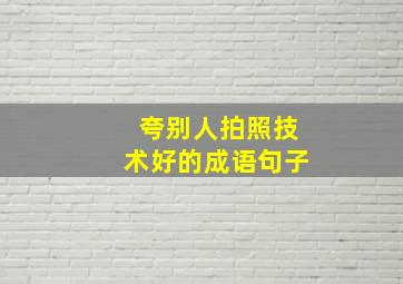 夸别人拍照技术好的成语句子