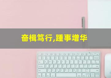 奋楫笃行,踵事增华