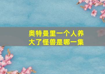 奥特曼里一个人养大了怪兽是哪一集