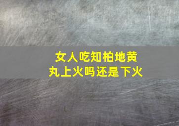 女人吃知柏地黄丸上火吗还是下火