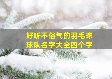 好听不俗气的羽毛球球队名字大全四个字