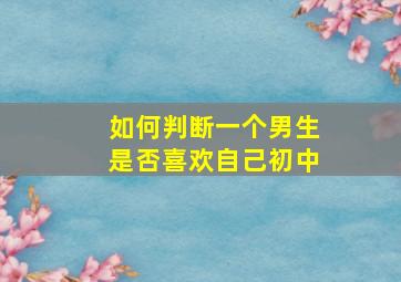 如何判断一个男生是否喜欢自己初中