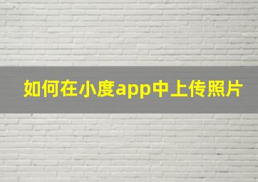 如何在小度app中上传照片