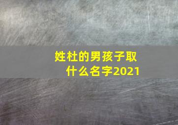 姓杜的男孩子取什么名字2021