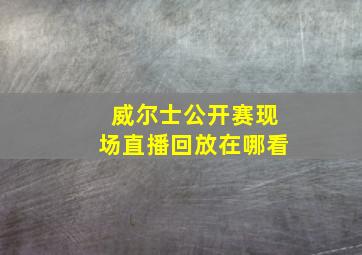 威尔士公开赛现场直播回放在哪看